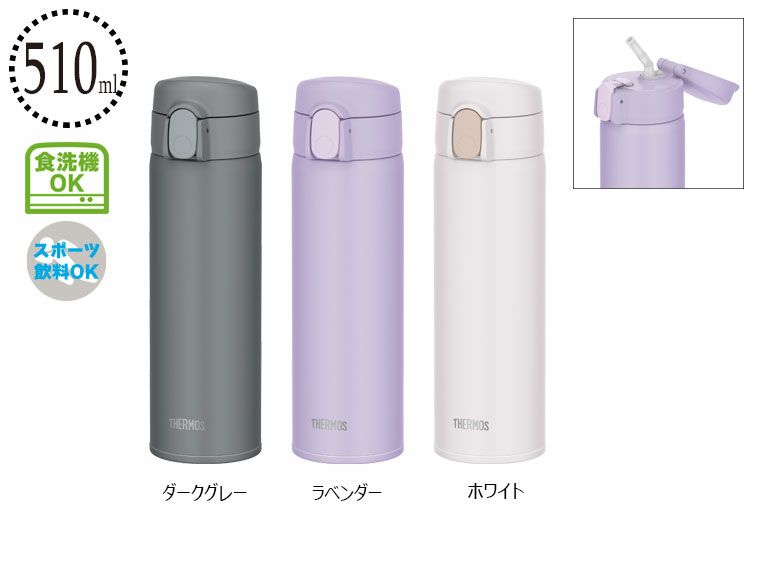 サーモス(THERMOS)FKA-500真空断熱ストローボトル510ml
