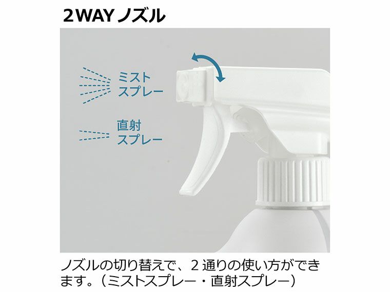 噴出がミストと直射に切り替え可能