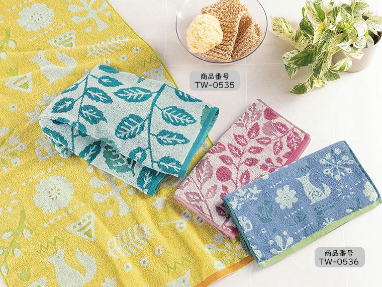 ふわふわ無撚糸ジャガードバスタオル