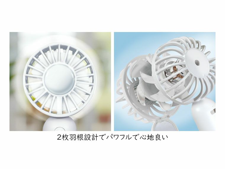 2枚羽根設計でパワフル