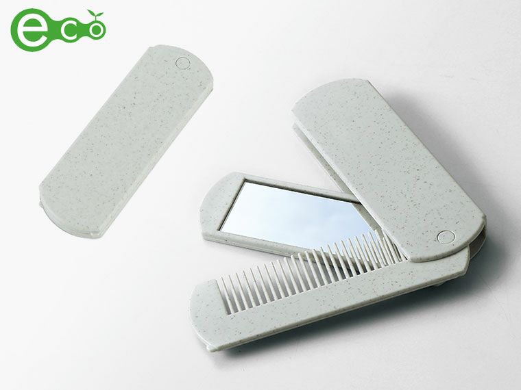 ポータブルミラー＆コーム（ストローファイバー配合）