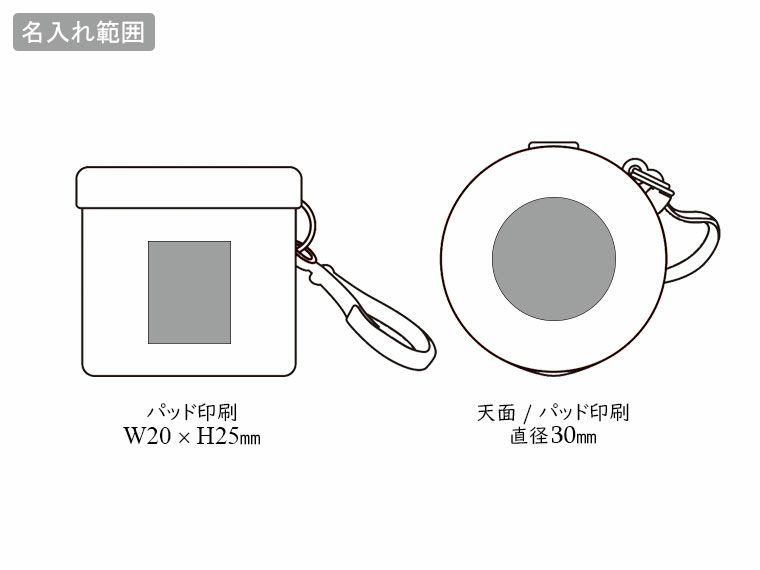 ケース入りレインポンチョの名入れ範囲