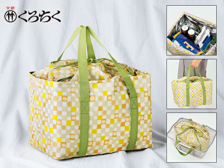 京都くろちく・保冷巾着しょっぴんぐばっぐ（れんこん市松）