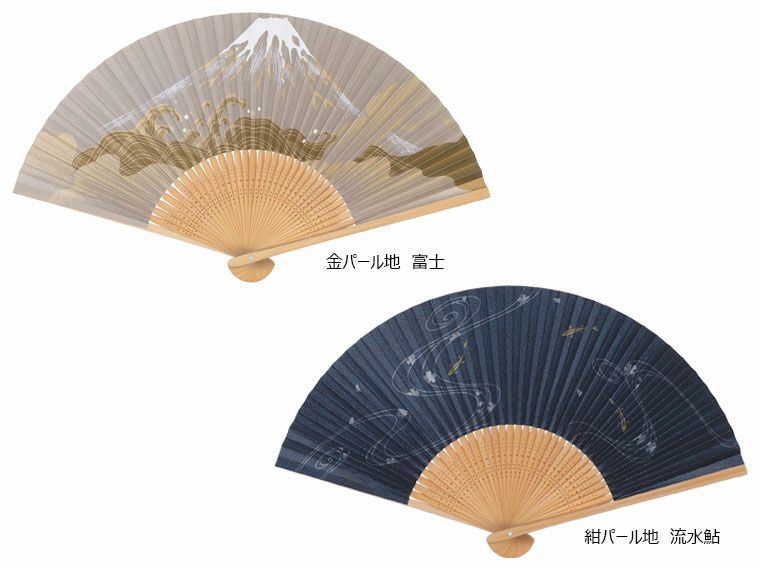 【紳士用】高級絵付扇子　白竹中彫　香り付