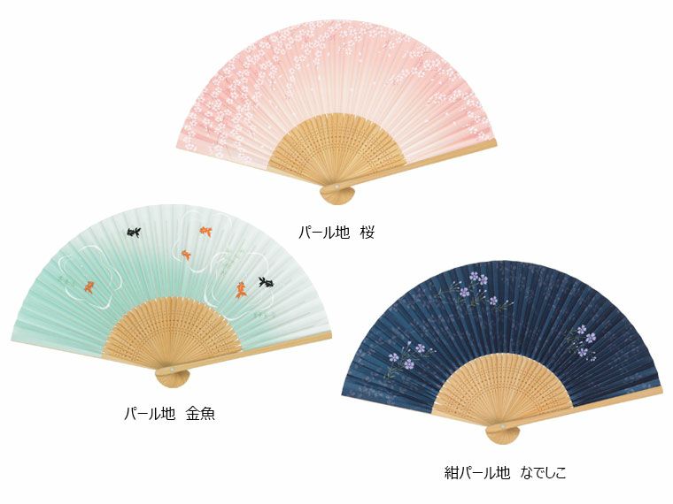 【婦人用】高級絵付扇子　白竹中彫　香り付