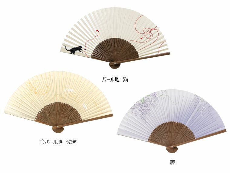 【婦人用】高級絵付扇子　唐木中彫　香り付