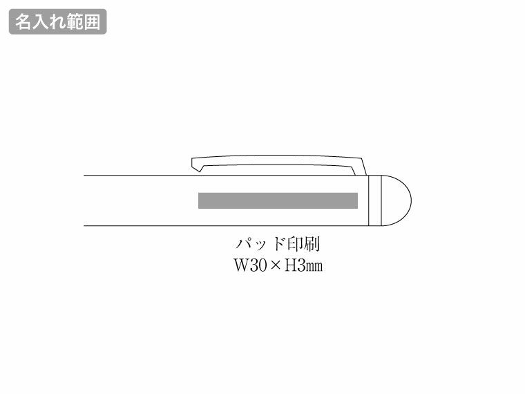  シェーファー　ボールペン　ブラス(マットラッカー仕上げ)の名入れ範囲
