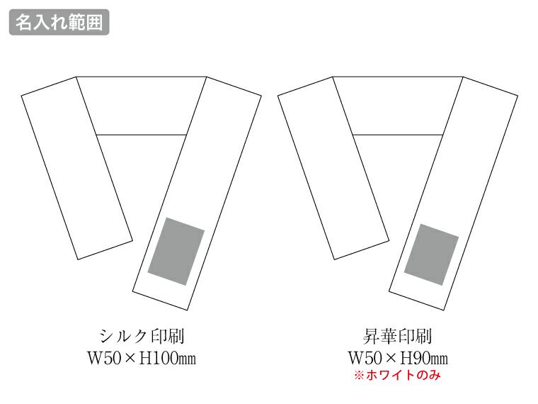 ひんやりマフラータオル名入れ範囲