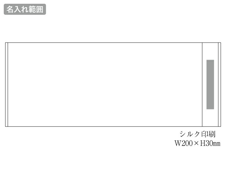 ビジネスタオル　クイーン　260匁の名入れ範囲