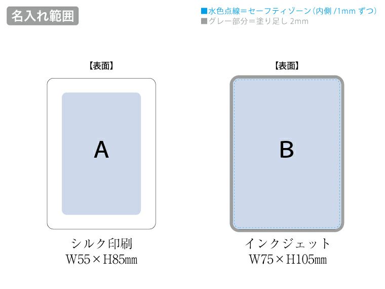 全面印刷できるカードケースの名入れ範囲