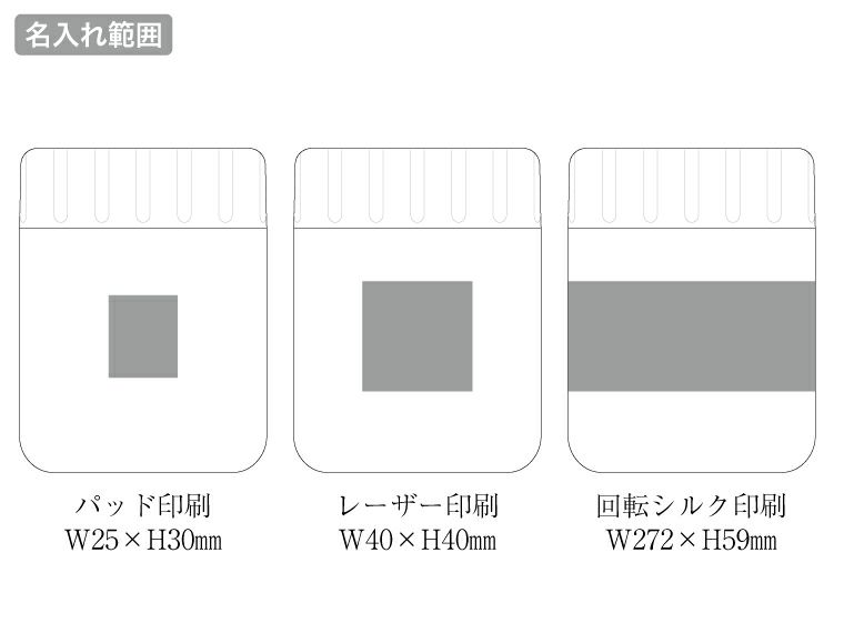 Ｚａｌａｔｔｏサーモフードポット４２０ｍｌの名入れ範囲