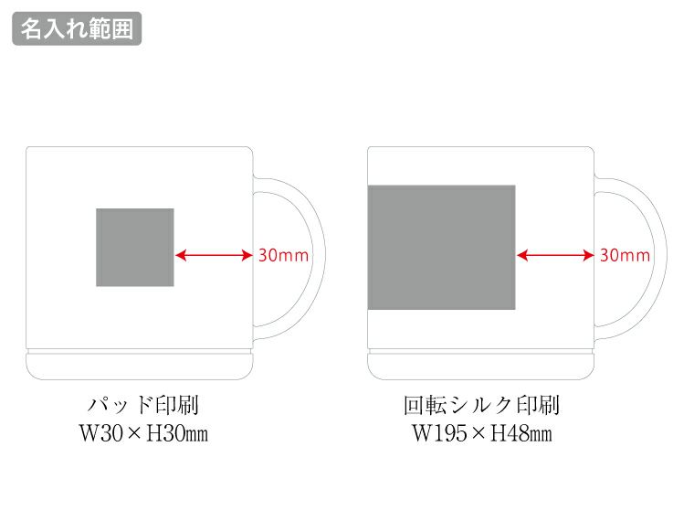プラサーモストレートマグの名入れ範囲