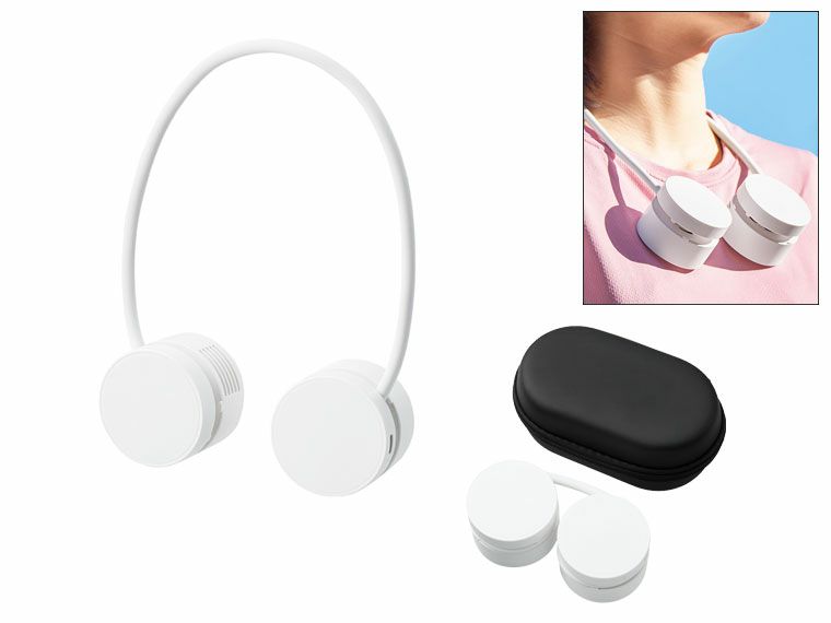 折りたたみネックUSBファン　ホワイト