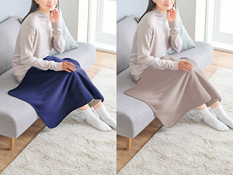 ベルト付きフリースブランケット使用イメージ