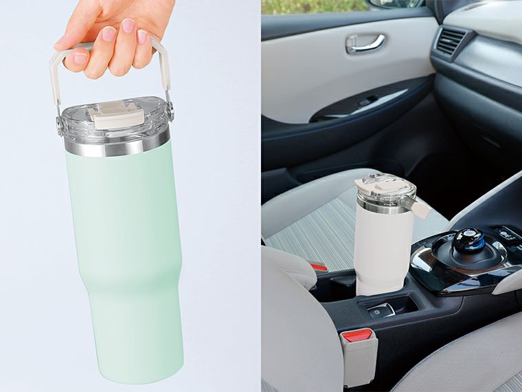 アンサンブル ハンドル付き真空二重2WAYタンブラー（ストロー付き）使用イメージ