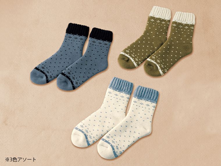 スノードット 裏起毛あったかソックス