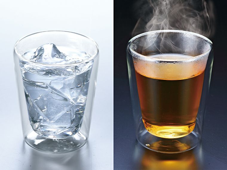 ダブルウォール耐熱タンブラーグラス クールでもホットでも！