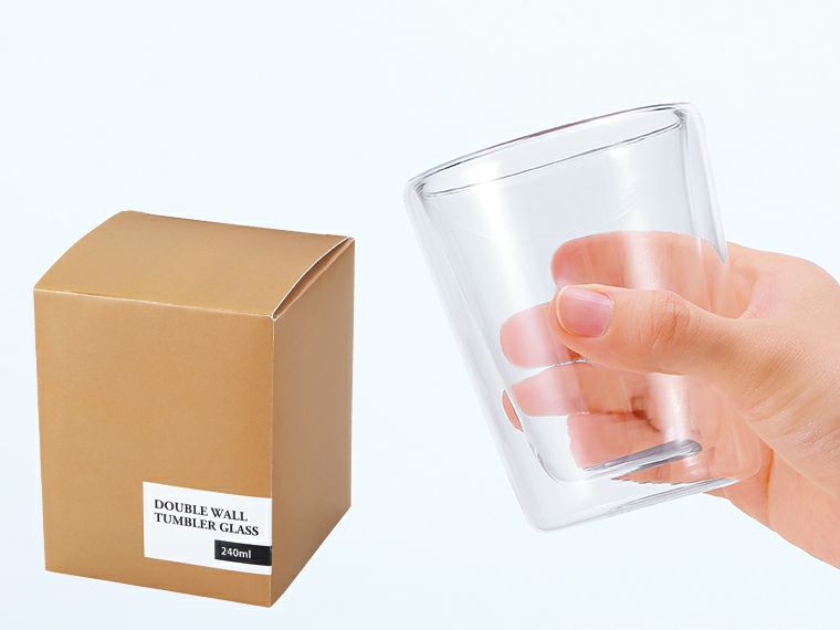 ダブルウォール耐熱タンブラーグラスパッケージ姿
