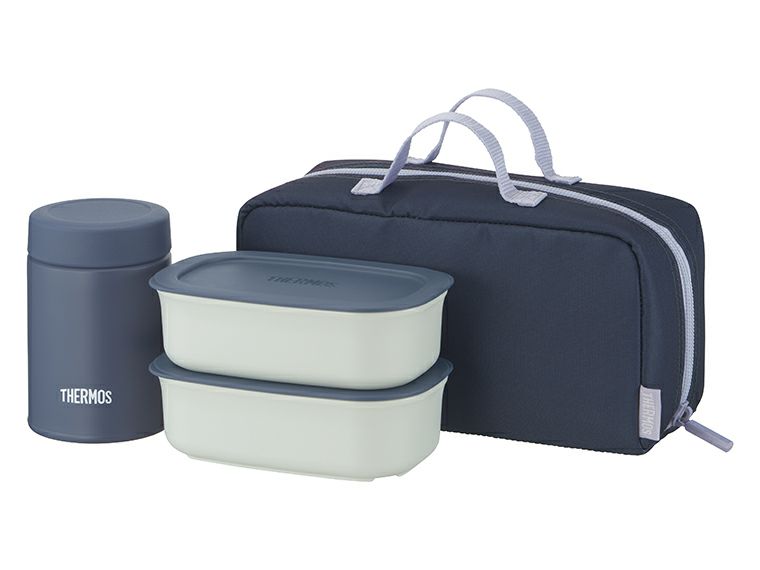 サーモス(THERMOS)JEH-800真空断熱スープランチセット200mlグレーネイビー