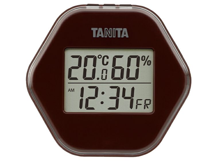 タニタ　デジタル温湿度計　TT-573ブラウン正面