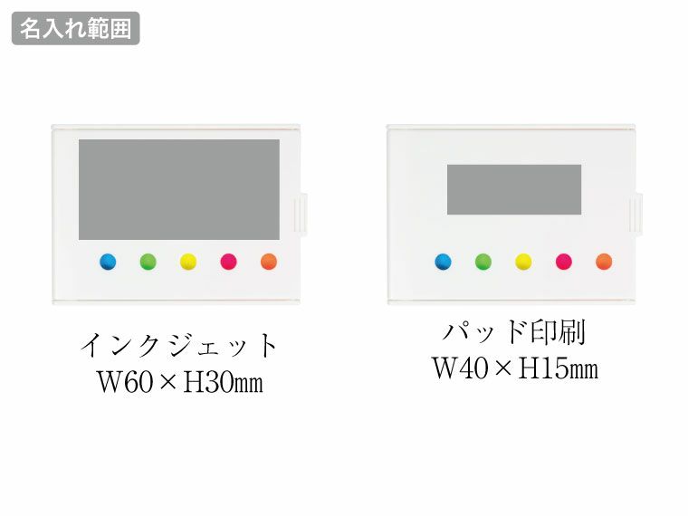 ケース入フィルムフセンの名入れ範囲