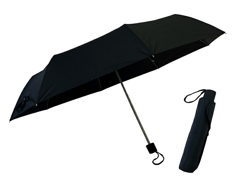 遮光 軽量 晴雨兼用 耐風 大判 60㎝ 折 ブラック