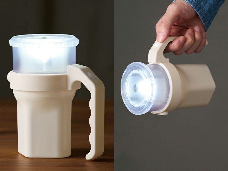 備えて安心　単1形から単4形まで使えるハンディライト使用イメージ