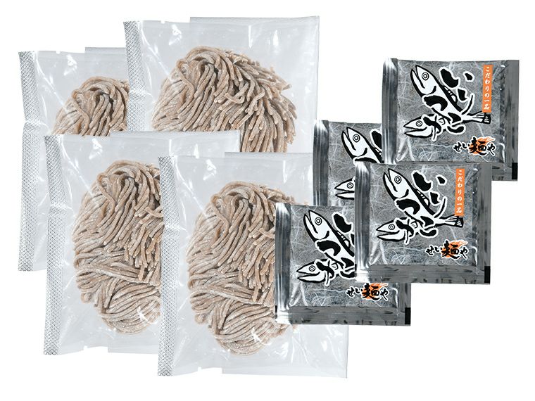 製麺所直送　感謝のなまそば4食入りセット内容