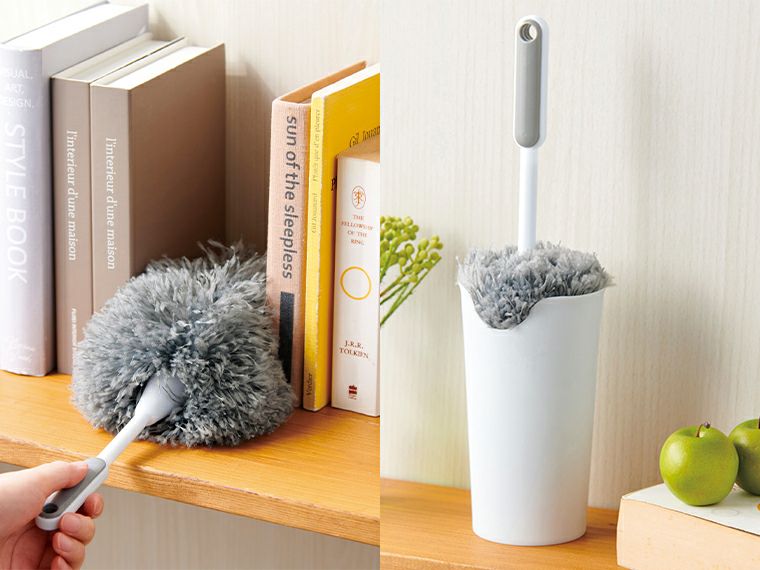 収納ケース付きハンディモップ使用イメージ