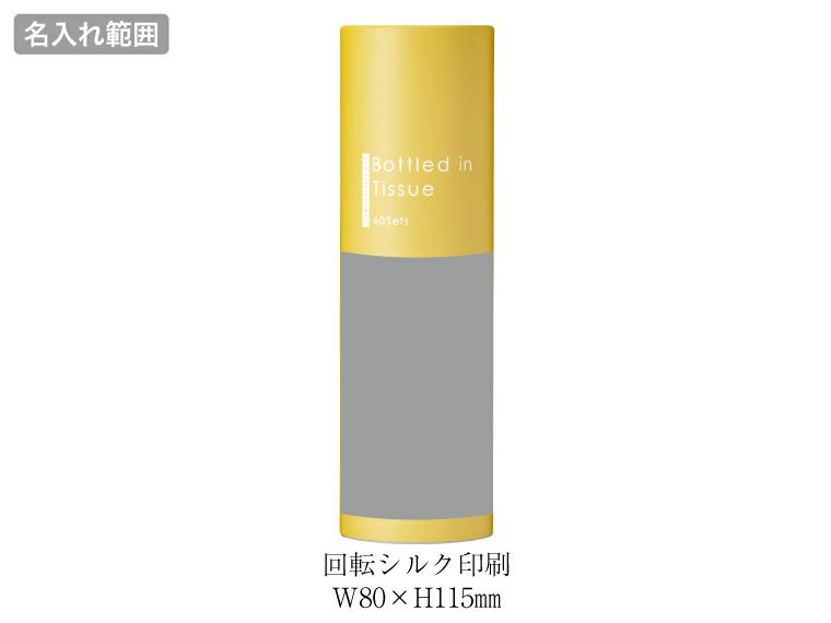 カラフル　ボトルティッシュ60W名入れ範囲
