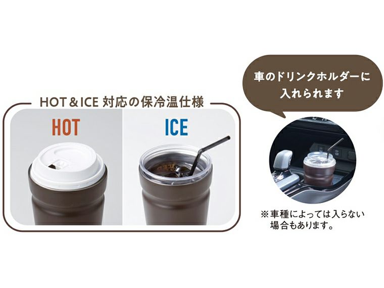 カップをそのままIN！真空断熱タンブラー 使用イメージ