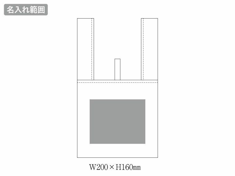 クルリト　セルフレジで使いやすいスクエアデリバッグの名入れい範囲