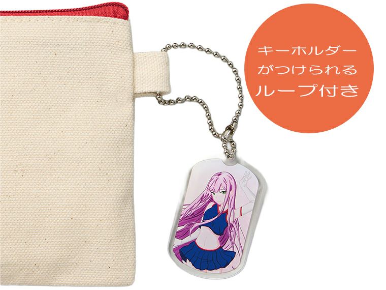 カラーファスナーキャンバスフラットポーチ（SS）のサイドループアップ画像