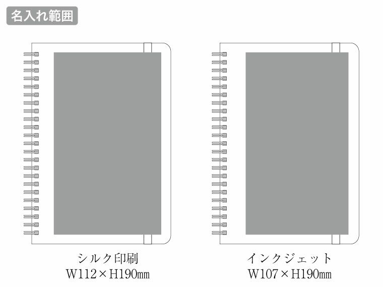 ゴールドリングA5ノートの名入れ範囲