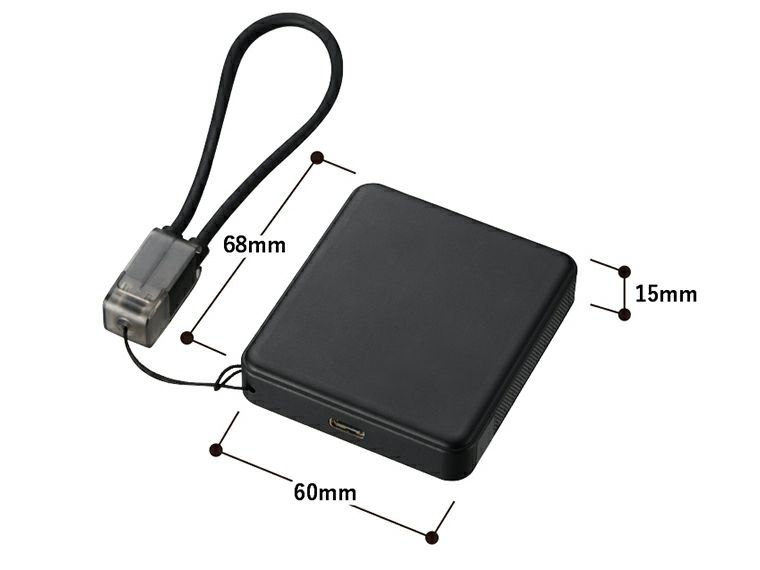 PD急速充電コードストラップ付モバイルチャージャー5000（全面印刷対応）のサイズ