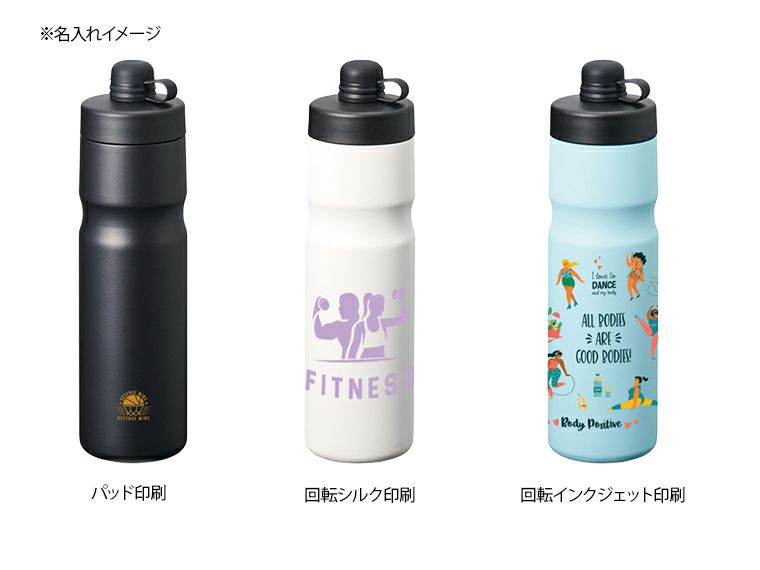 ステンレスサーモスポーツボトル600mlの名入れイメージ