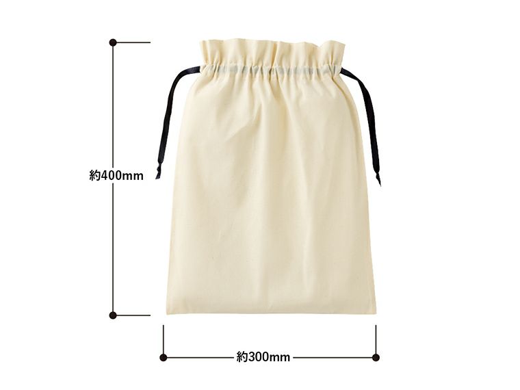 コットンカラーリボン巾着（L）のサイズ