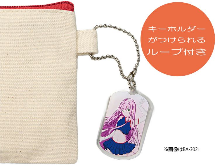 カラーファスナーキャンバスフラットポーチ（S）のサイドループアップ画像