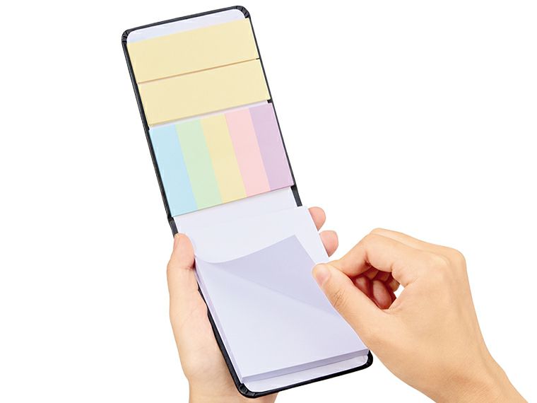合皮カバー付箋セット（M）の使用イメージ