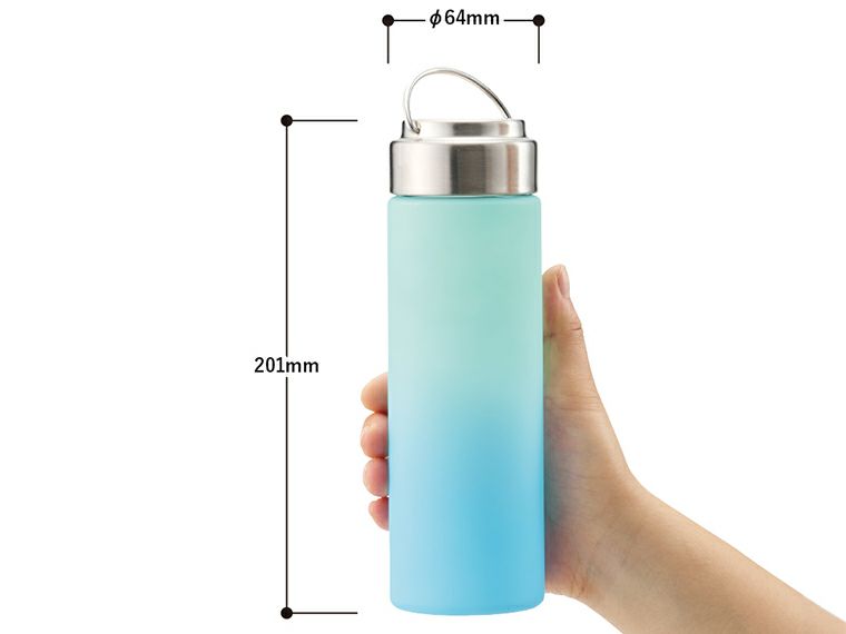 グラデーションハンドルクリアボトル500mlのサイズ