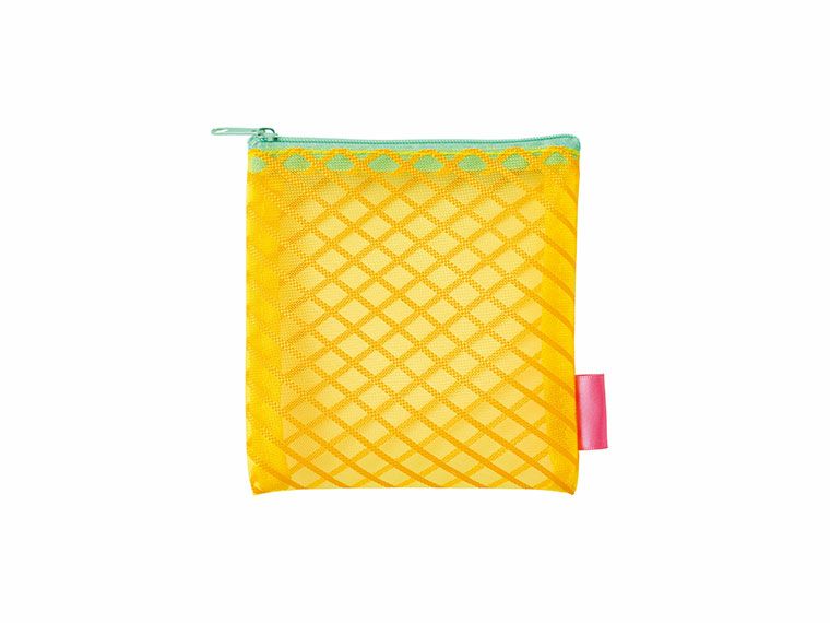 リアーク　カラーメッシュポーチの本体カラーイエロー