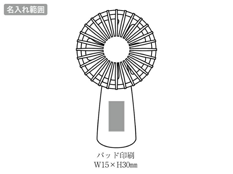 ポエラ　ネック＆ハンディファンの名入れ印刷範囲
