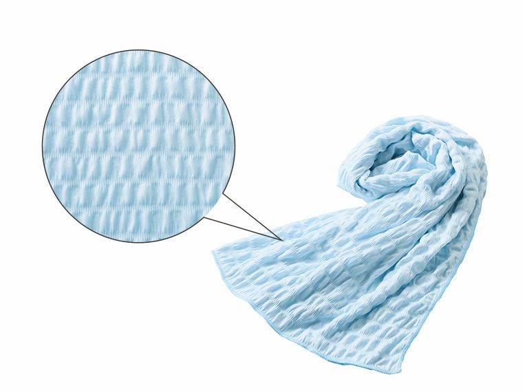 スーリ　接触冷感くしゅくしゅブランケットの生地アップ画像