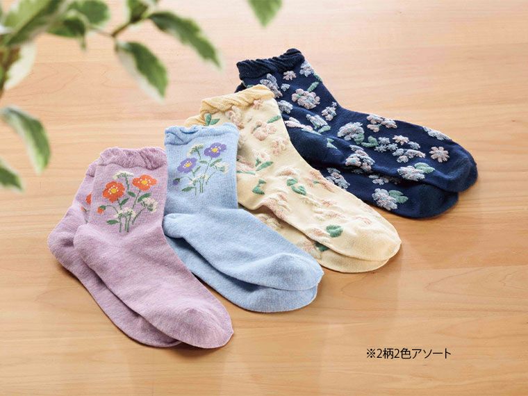 ブーケット　花柄ソックス