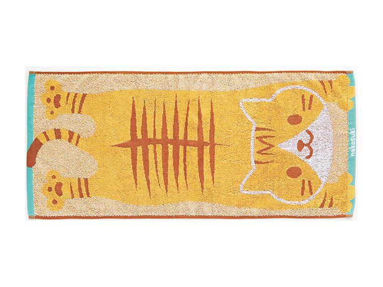 のび豆柴・のびちゃとらフェイスタオルの茶トラデザイン画像