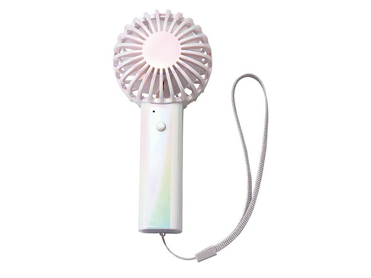 オーロラ充電式ハンディファン（ストラップ付き）の全体画像