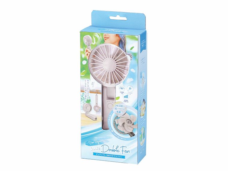 折りたたみ式2WAYダブルファン（カラビナ付き）の化粧箱