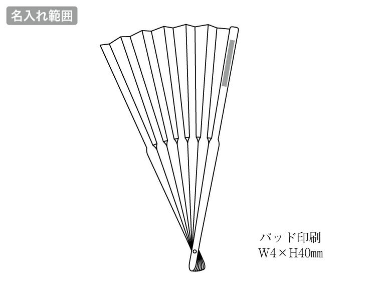 和ごころ竹扇子の名入れ範囲