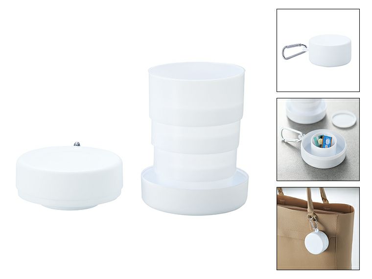 ピルケース付き折りたたみコップ