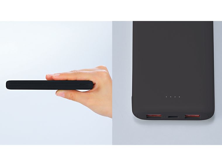 PD20W急速充電対応モバイルバッテリー10000はスリム仕様です